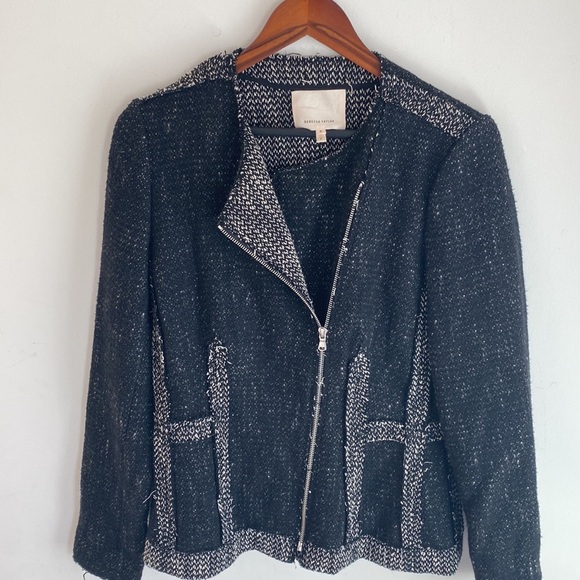 Rebecca Taylor Black and White Tweed Blazer - Picture 3 of 7